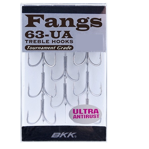 BKK Tournament Grade Ultra Antirust Coated Treble Hooks Fangs 63UA